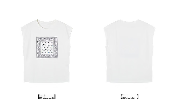 Demana [Cool Sorona] Summer Retro Print Crew Neck Short Sleeve Loose Casual Simple Versatile Women's T-Shirt 23