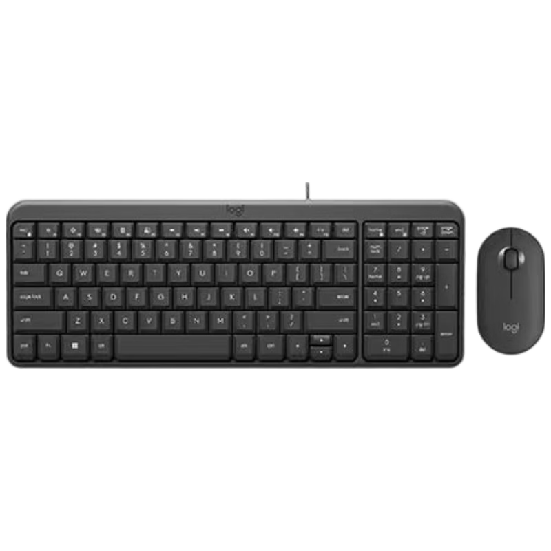 Logitech PEBBLE+K106 Keyboard and Mouse Set Office Pebble Design Slim Portable Mouse Full-Size 104-Key Compact Wired Keyboard