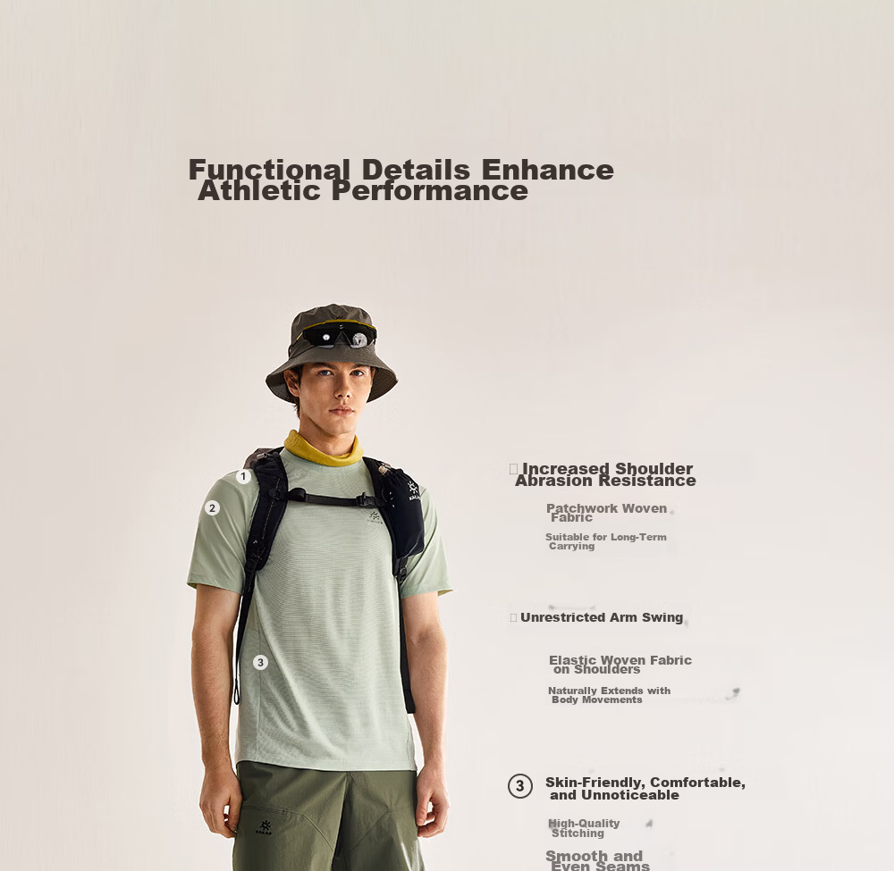 KAILAS XM1 Merino Wool Men's Quick-Dry Crew Neck T-Shirt Outdoor Hiking Moisture-Wicking Breathable Short Sleeve 7