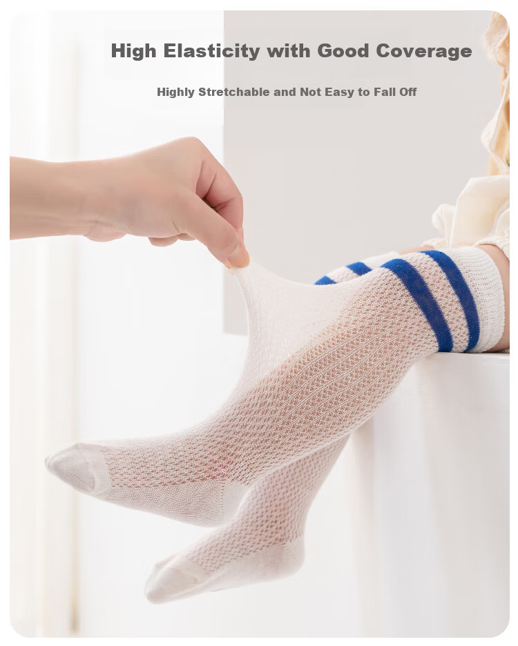 9i9 Children's Thin Long Socks Baby Knee-High Socks Boys and Girls Football Socks Student School Uniform Socks 3 Pairs F43 Stripes M 3-5 Years 4