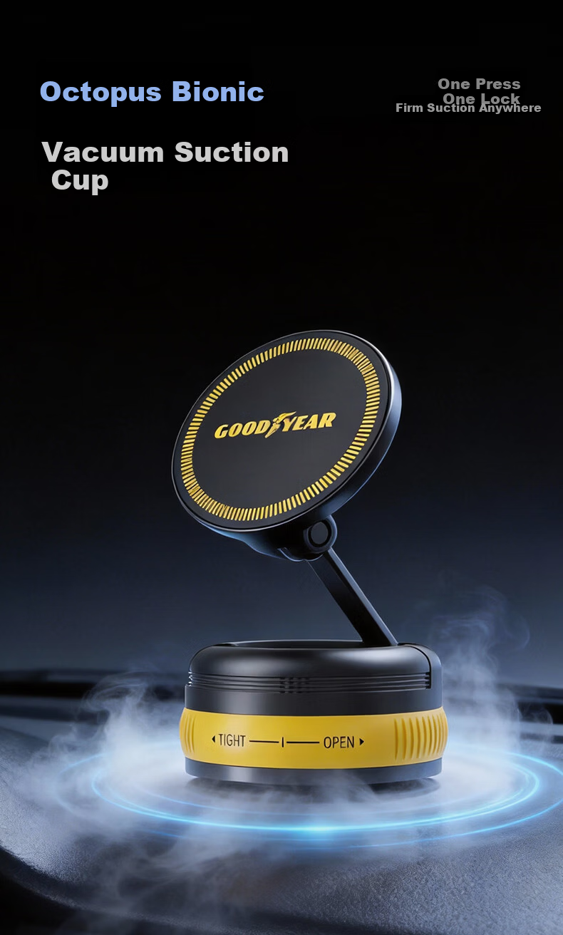 Goodyear Car Magnetic Phone Holder Vacuum Suction Cup Universal Dashboard Mount Black 6