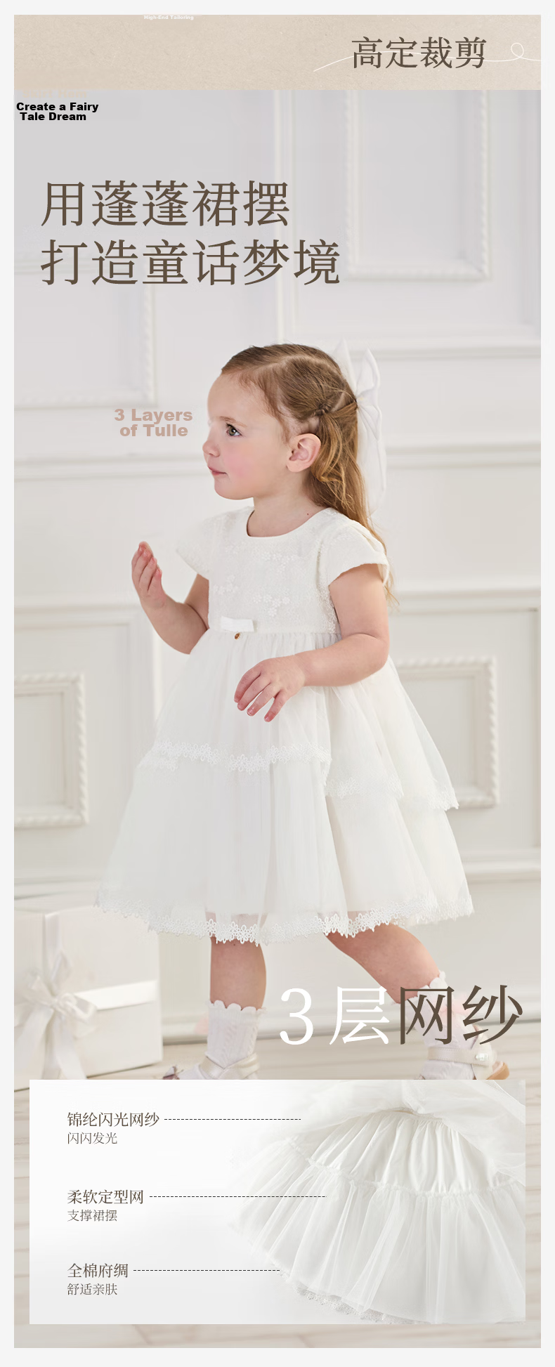 DAVE & BELLA Custom Dress Girls Summer Princess Dress Baby Dress 4