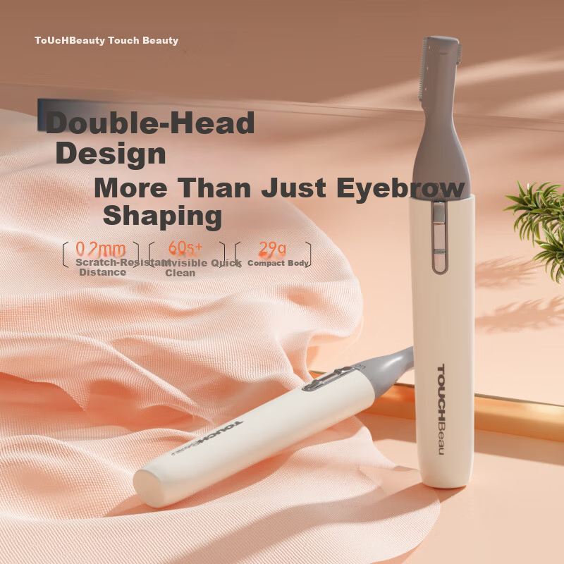TOUCHBeauty Dual-Head Electric Eyebrow Trimmer Safe Eyebrow Shaver for Men and Women