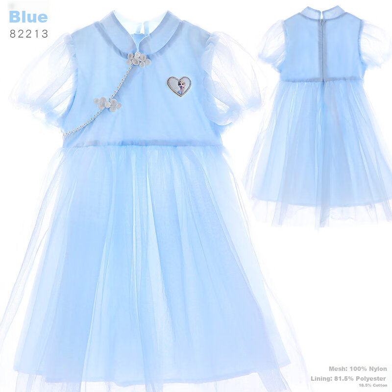 Disney Elsa Girls Summer Dress Princess Frozen Summer Outfit New Chinese Style Girl Dress