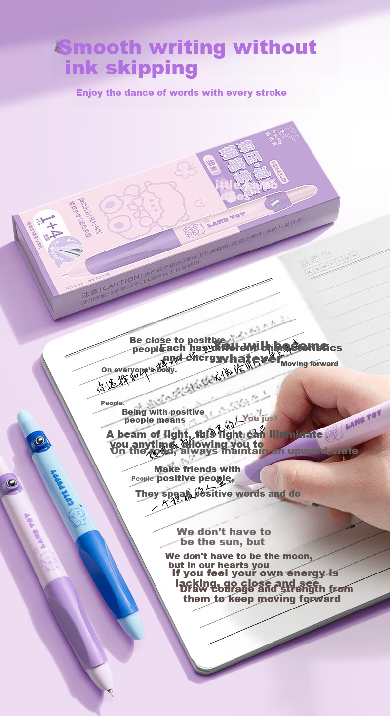 Ichimaru Ka Relief Fountain Pen Click Type for 3rd Grade Elementary Students with Replaceable Ink Cartridges Posture Correction Writing Pen Beginner Fountain Pen 1 Pen + 4 Ink Cartridges KBX-6344D Sof 6