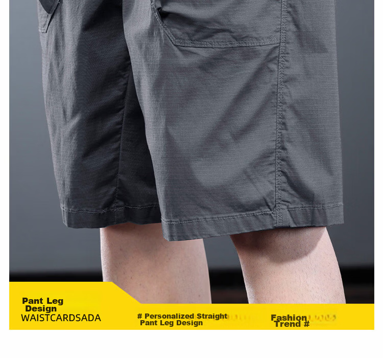 JEEP Men's Summer Ice Silk Workwear Cargo Shorts Loose Casual Outdoor Pants Wine Red XL 17