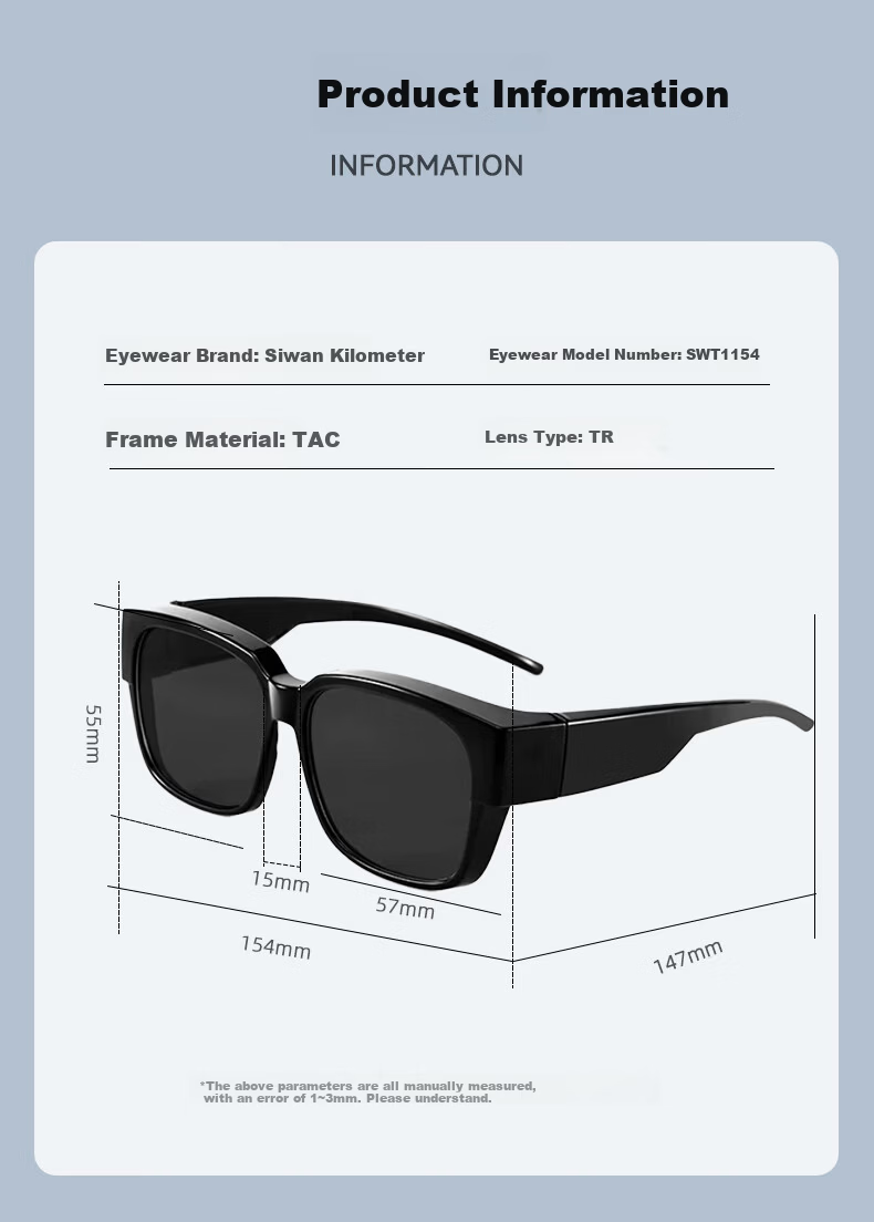 40,000 KM Myopia Clip-On Polarized UV Protection Sunglasses for Men, Driving Special, Compatible with Women's Frames 10