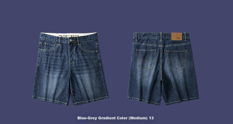 HLAHLA Men's Denim Shorts 26 New Three-Body English Logo Cooling Summer Shorts for Men 9