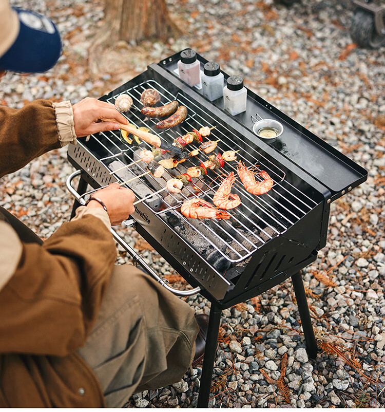 Naturehike Portable Foldable Vertical Charcoal BBQ Grill Outdoor Camping Barbecue Rack for 5-10 People 18
