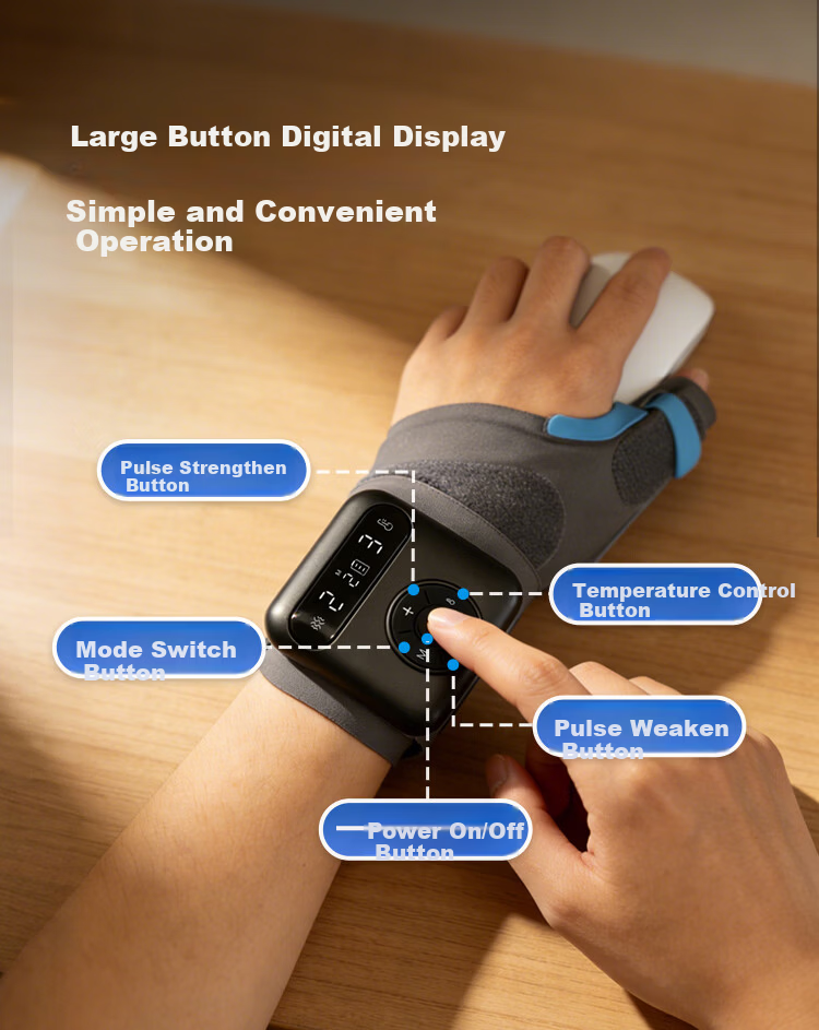 Keliang Hand Massager Wrist Massager Thumb Tenosynovitis Brace Pulse Heat Therapy Left Hand Model Birthday Gift for Mom Girlfriend Price Protection 618 7