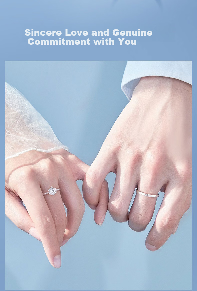 Yangchuang Fashion Wedding Engagement Diamond Ring Couple Rings S925 Wedding Band 520 Moissanite Couple Rings for Women 3