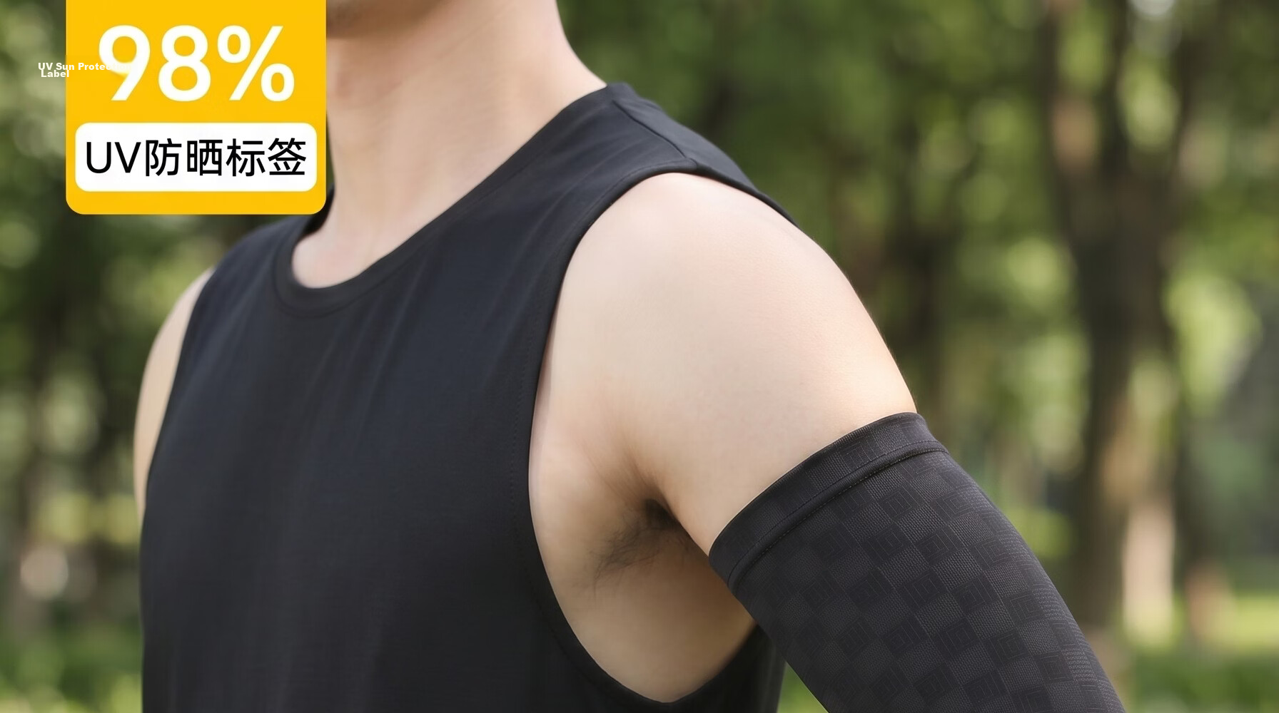 Miiow Men's UV Protection Arm Sleeves Ice Silk Cooling Breathable Anti-UV for Driving Fishing Women Outdoor Cycling - Dark Gray 10