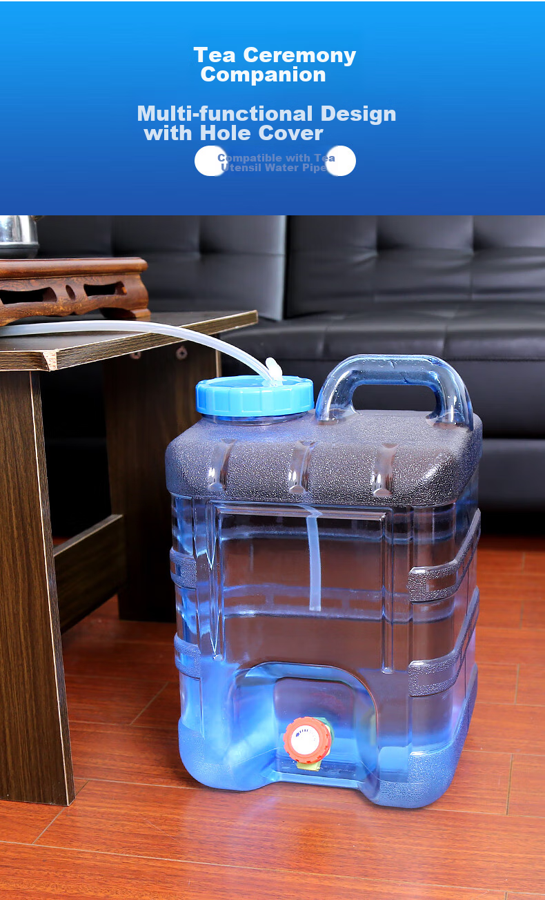 Geshu Outdoor Water Bucket, Food-Grade Storage Bucket, Camping Pure Water Container, Portable Car Water Tank with Tap, 25L, Army Gree 7