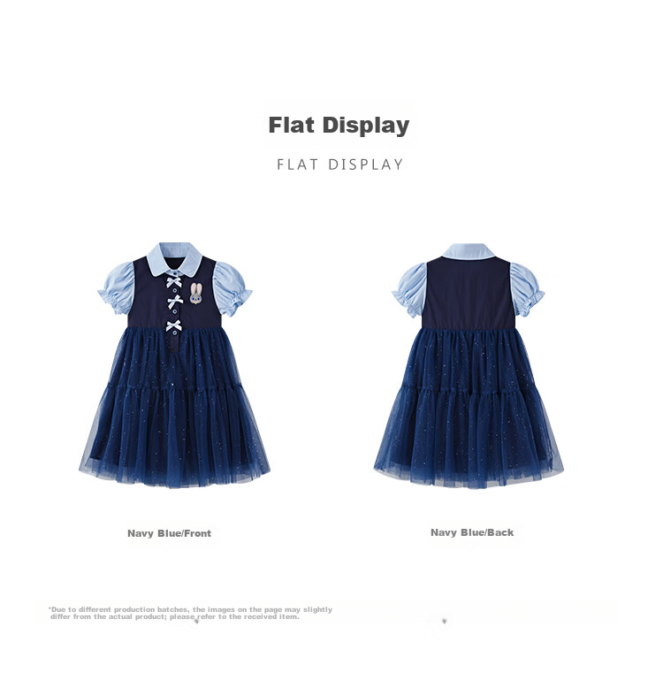 Disney Girls Bunny Police Officer Dress Children's Summer 2026 New Stylish Little Girls Two-Piece Princess Dress 8