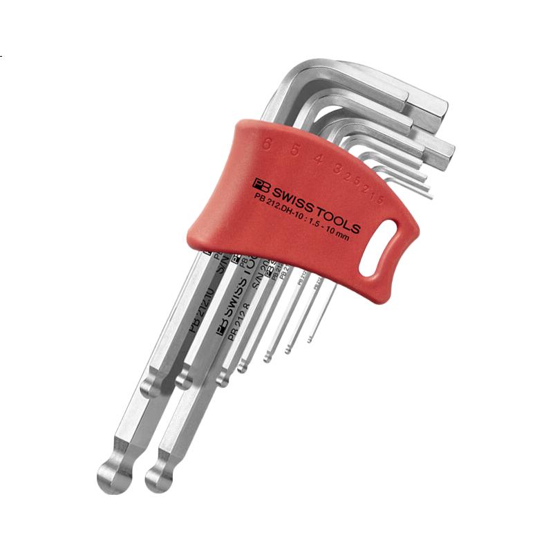 PB SWISSTOOLS Swiss 30° Angled Hex Key Set with Colorful Ball Ends 9-Piece Tool Set PB 212.DH-10