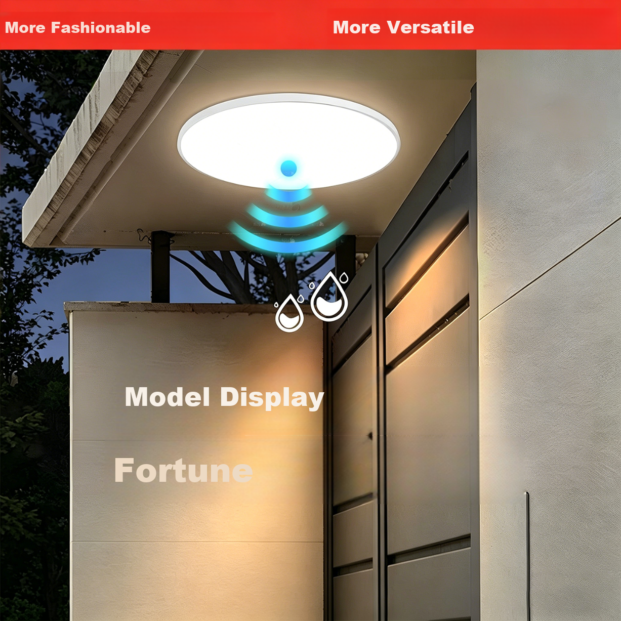 Labotareda Ultra-thin Three-proof Ceiling Light LED Infrared Human Body Sound Control Lamp for Stairs Corridor Hallway