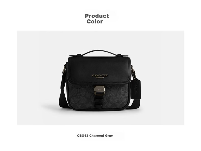 COACH Men's RACER Handheld Shoulder Crossbody Bag Charcoal Gray CBG13 Gift 2