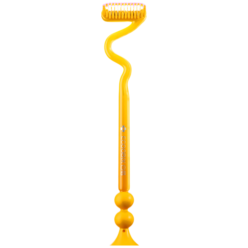 Baixi Z-Shaped Toothbrush with Pineapple Yellow Handle And Suction Cup, Soft Bristles for Men And Women, Interdental Brush for Adults, Household Use, Irregular Shape Valentine's Day Gift