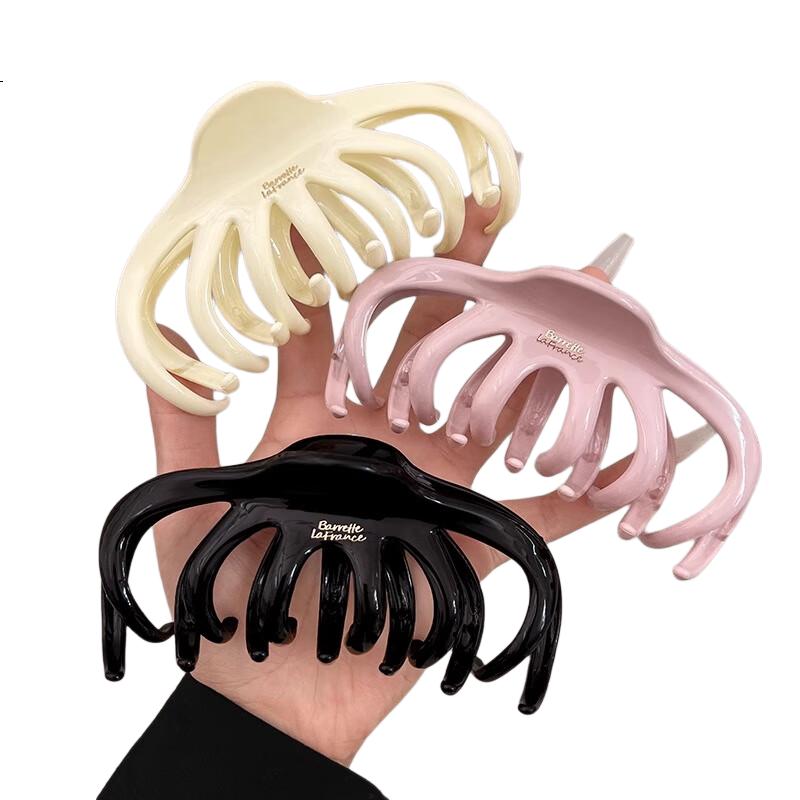 BQI Giant Pumpkin Hair Claw Clip, Large Size, High Volume Shark Clip, 2025 New Style, Elegant Spring Hair Clip for Women's Back of Head