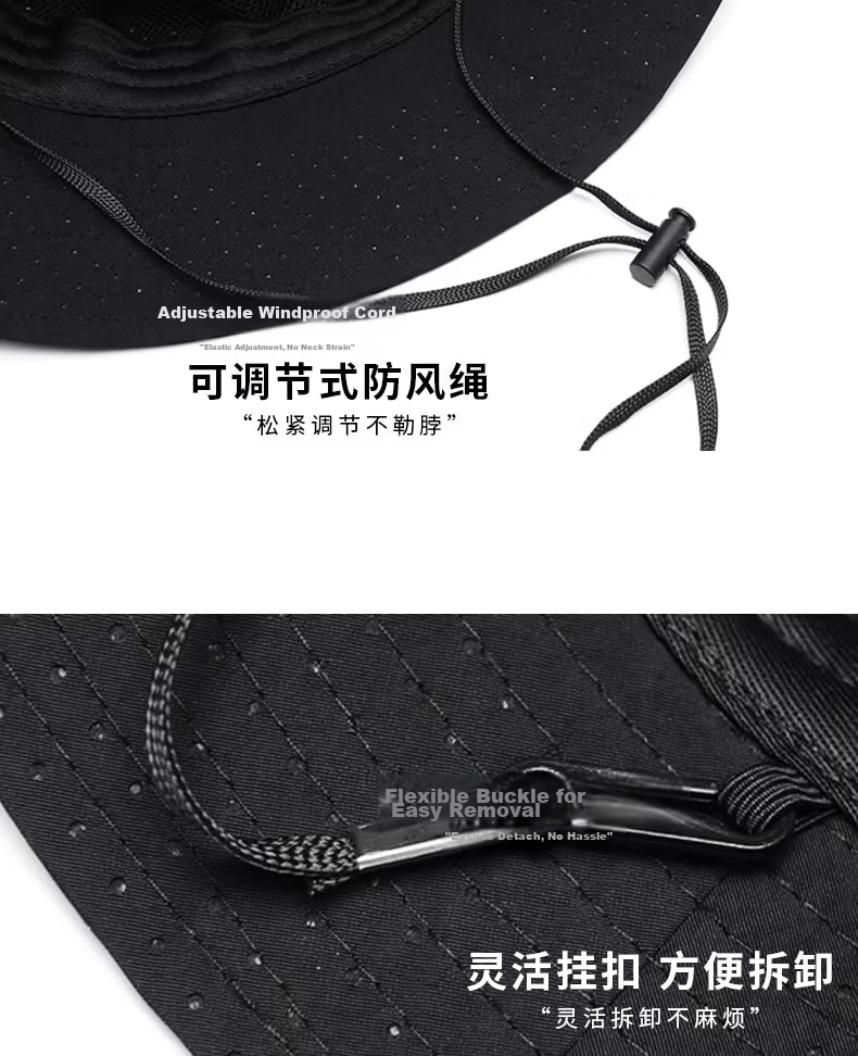 Miiow Men's Summer Breathable Mesh Large Head Circumference Bucket Hat Sunshade Wide Brim Face Slimming Sun Hat 15