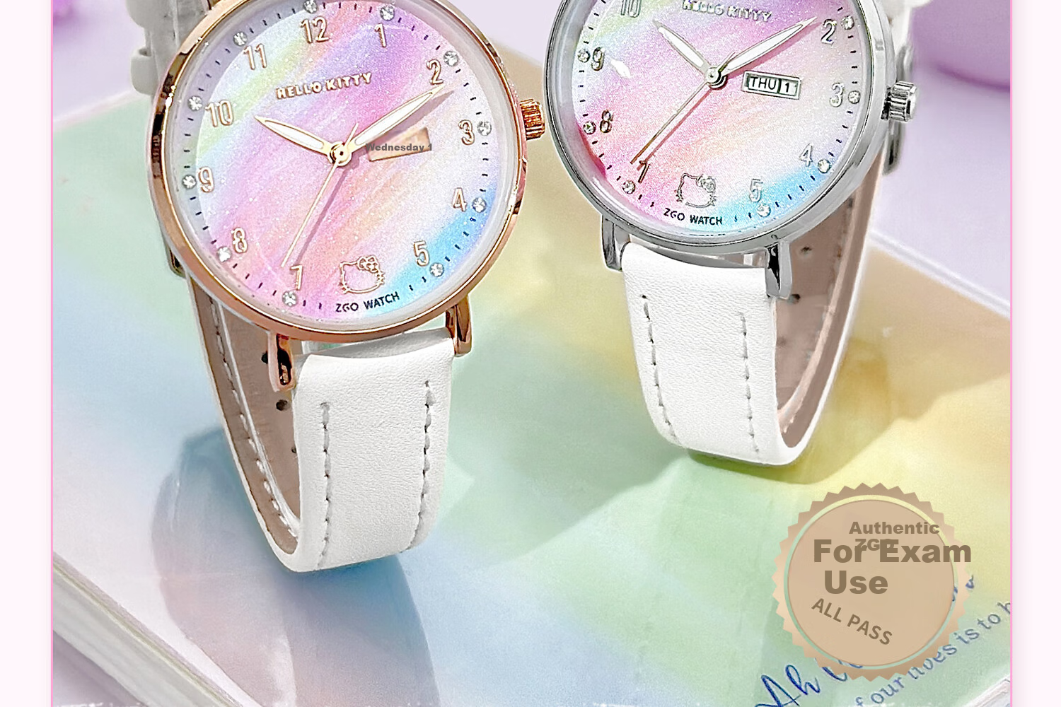 Hello Kitty Girls' Watch Student Dual Calendar Luminous Waterproof Kids' Watch for Elementary and Middle School Girls Exam Wristwatch 4