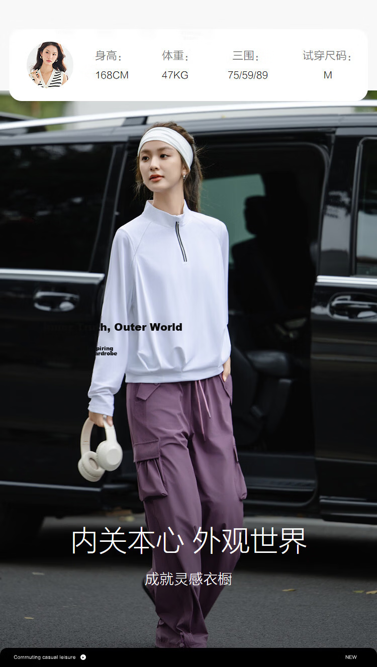 Demana Urban Style Spring Sports Half-Zip Color-Block Stitching Loose Slimming Sweatshirt for Women 9