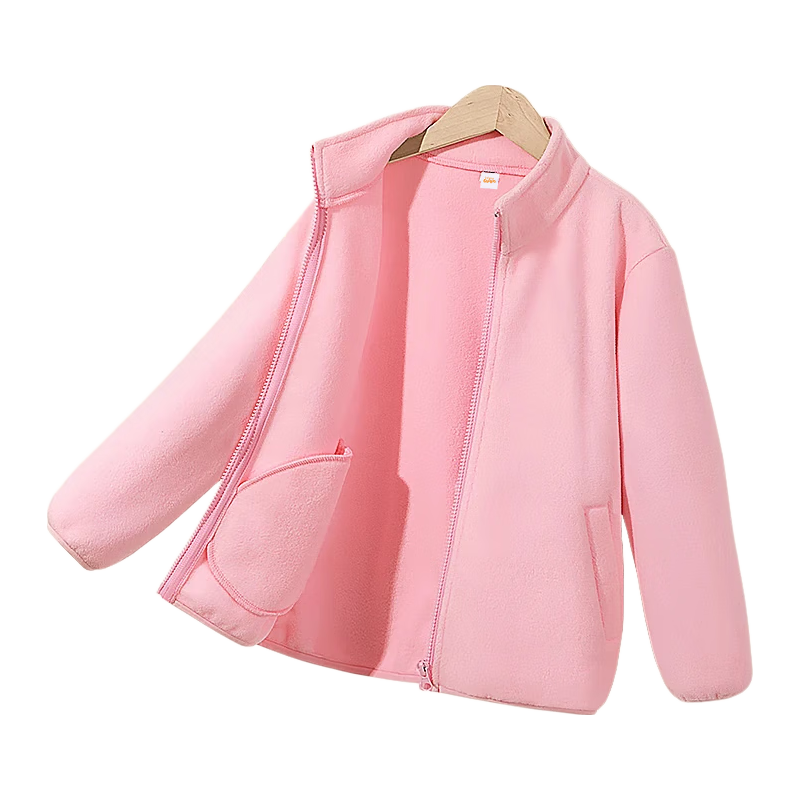Baleno Kids Autumn Winter 2025 Reversible Fleece Warm Cardigan Solid Color Boys Girls Winter Jacket