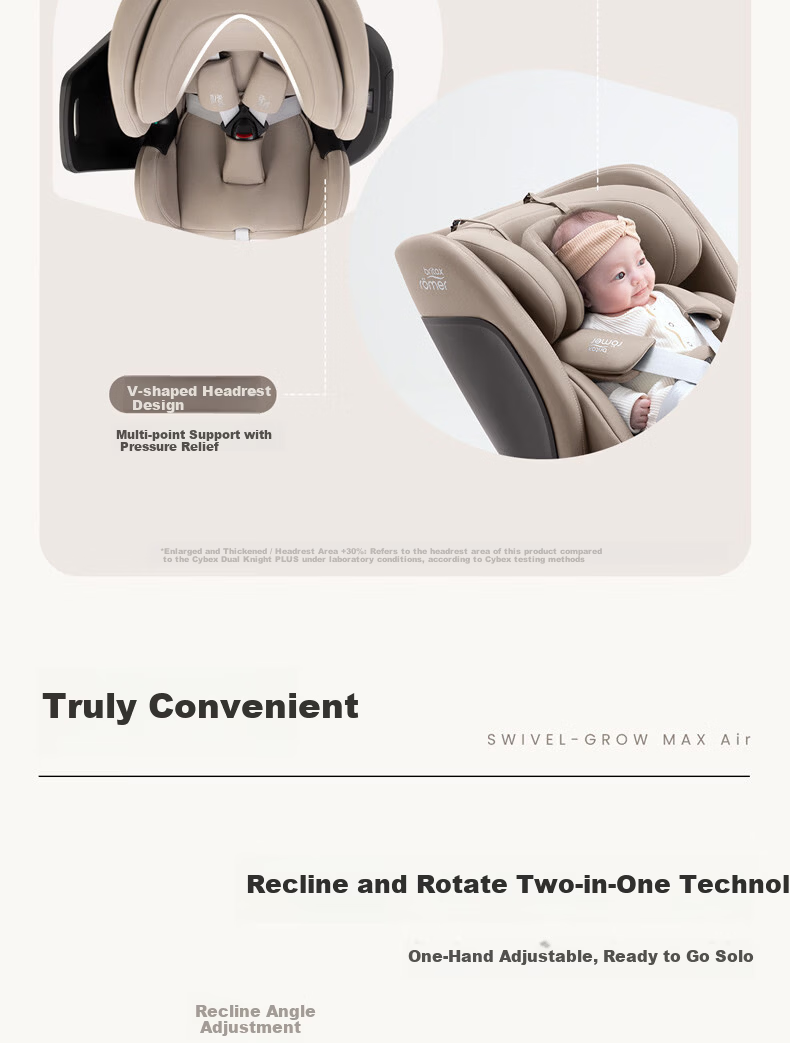 BRITAX New National Standard Growth Knight Air Child Safety Seat 0-7 Years Car Baby Seat i-Size Ventilated Mist Pink 19