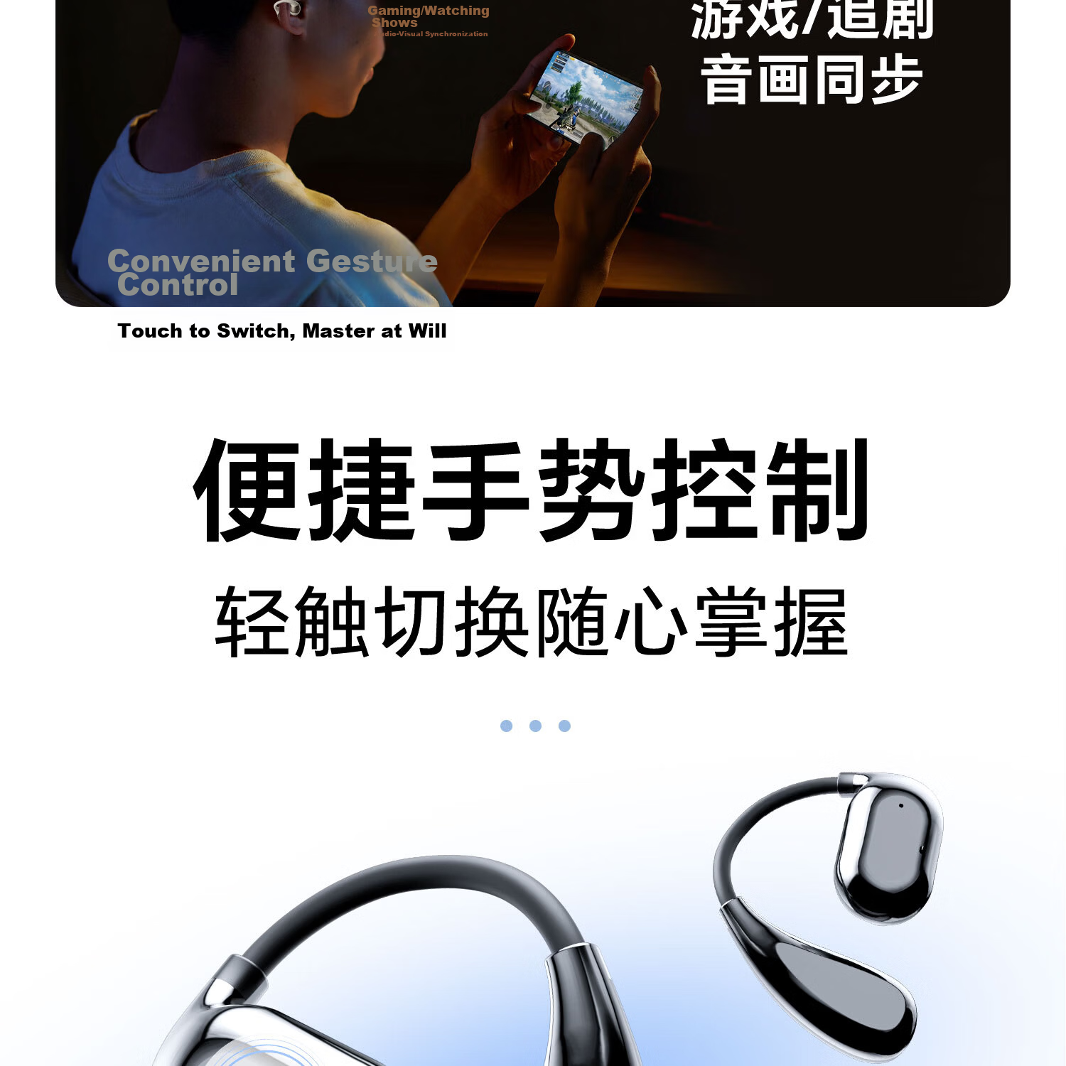 Zhunhang 2026 Latest Bluetooth Earhook Wireless Open-Ear Clip-On Sports Running Call Gaming Noise-Cancelling Long Battery Life Ear Protection Headphones 27