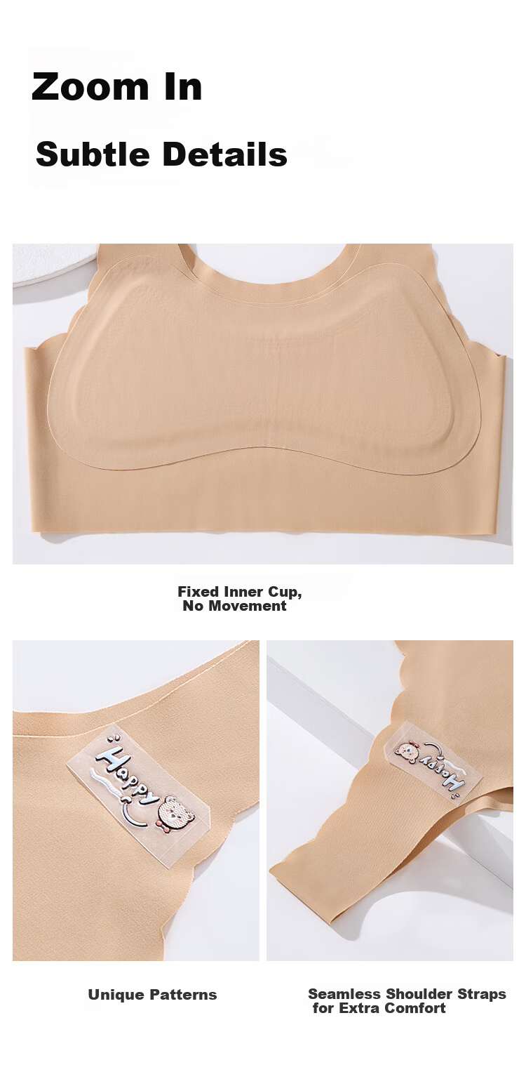Herbal Natural Color Development Stage Girls Bra Kids Underwear Anti-Peek Seamless Children's Sports Shockproof Bra for Primary School Stage 1 and 2 7