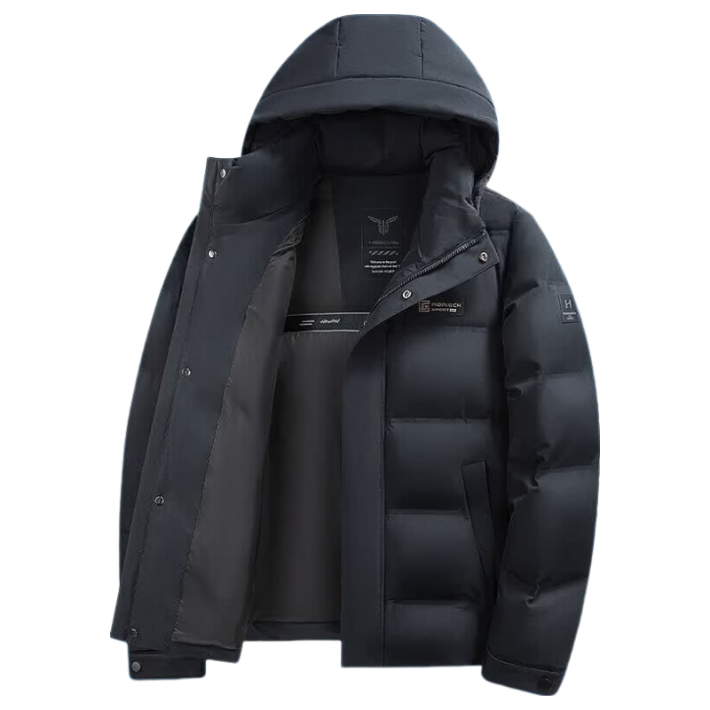 Yalu Men's Down Jacket 2025 Autumn Winter Thickened Removable Hood Short Business Casual Cold-Resistant Winter Coat