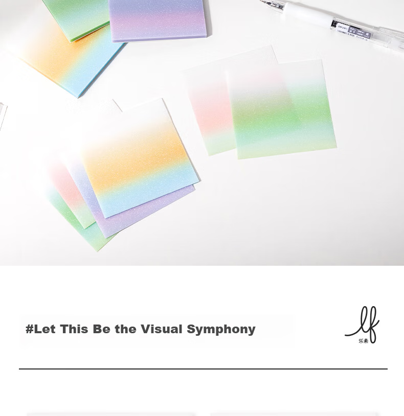 Deli Gradient Memo Sticky Notes 76mm x 76mm Writable 50 Sheets/Pack BT405 2