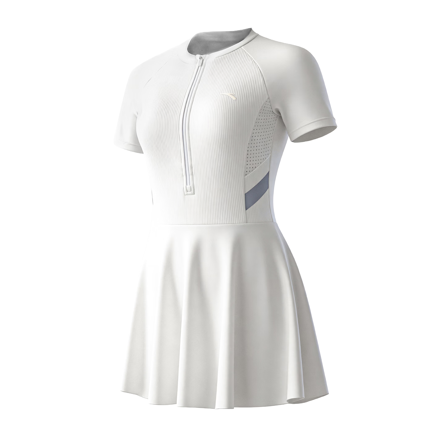 ANTA Women's One-Piece Skirt Swimsuit Slimming Chlorine-Resistant Quick-Dry Swimwear White M
