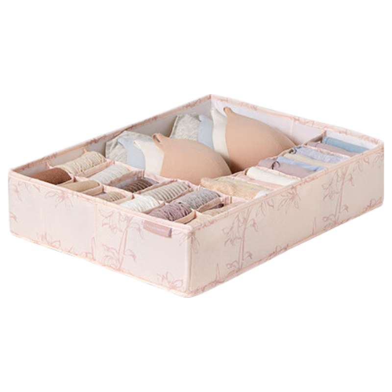 EACHY Underwear Storage Box Fabric Drawer Organizer for Underwear, Socks, and Panties, 3-in-1, No Lid