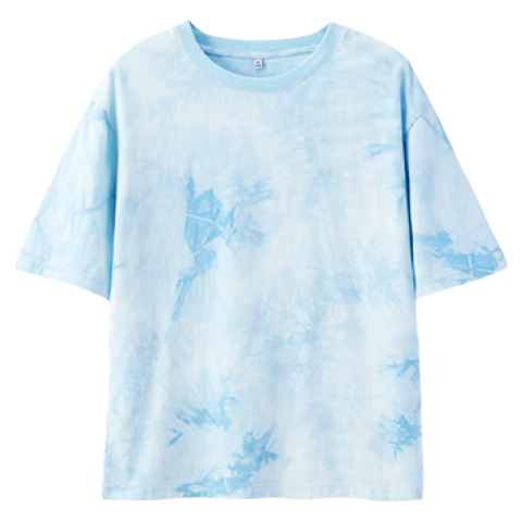Baleno 100% Pure Cotton Dopamine Tie-Dye Short-Sleeve T-Shirt for Women, Summer 2025 New Women's Clothing, Round Neck Loose Half-Sleeve