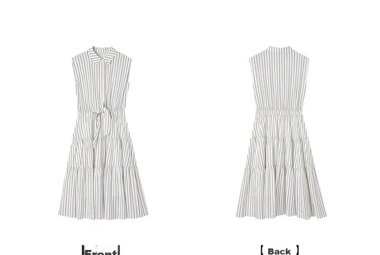 Demana "Dancing with the Wind" Summer Faux Two-Piece Sleeveless Waist-Cinching Slim A-Line Dress for Women, Mid-Length, Office Wear 25