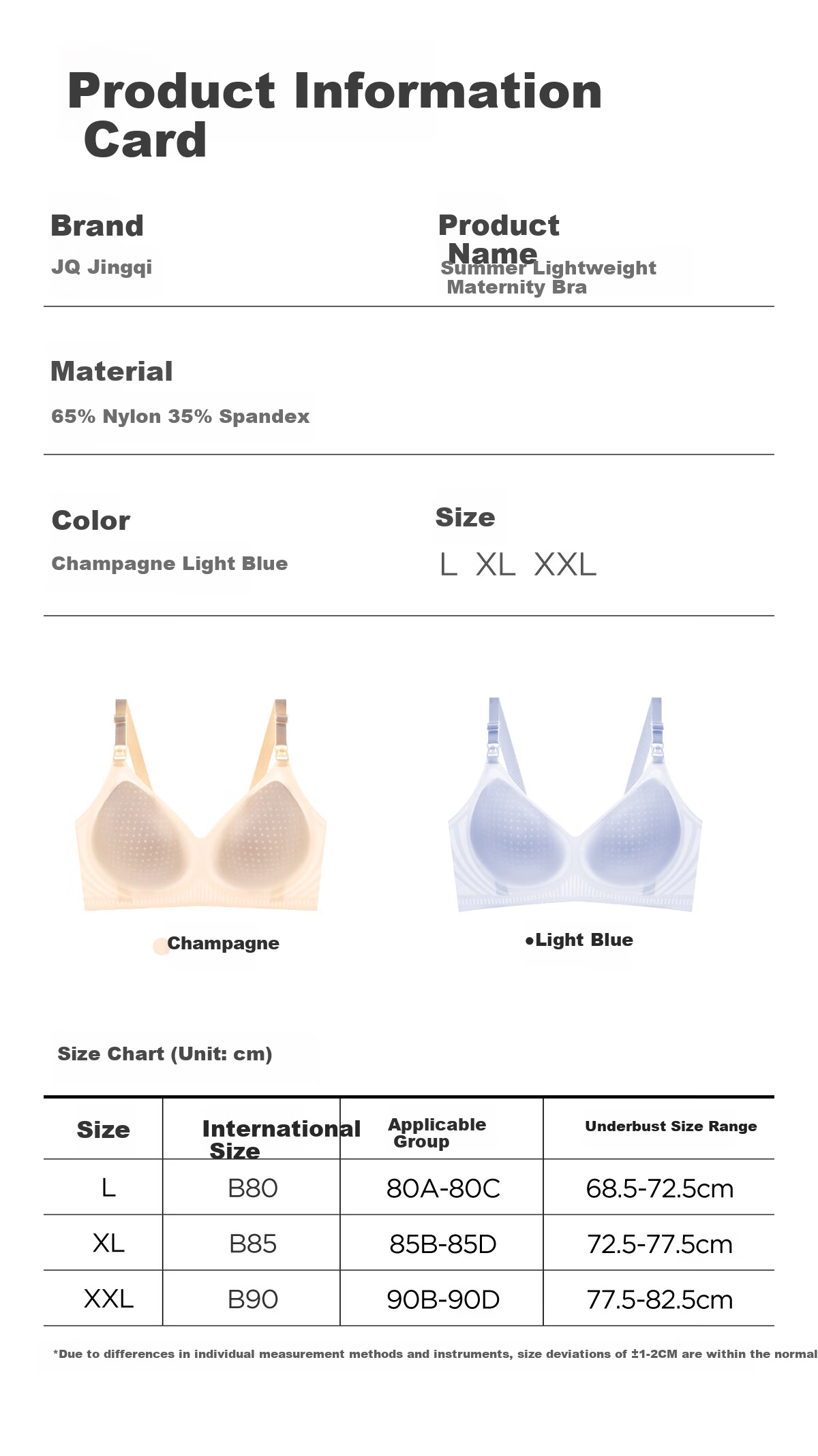 JOYNCLEON Maternity Nursing Bra Summer Thin Pregnant Women Breastfeeding Special Champagne L Jwx158828 14