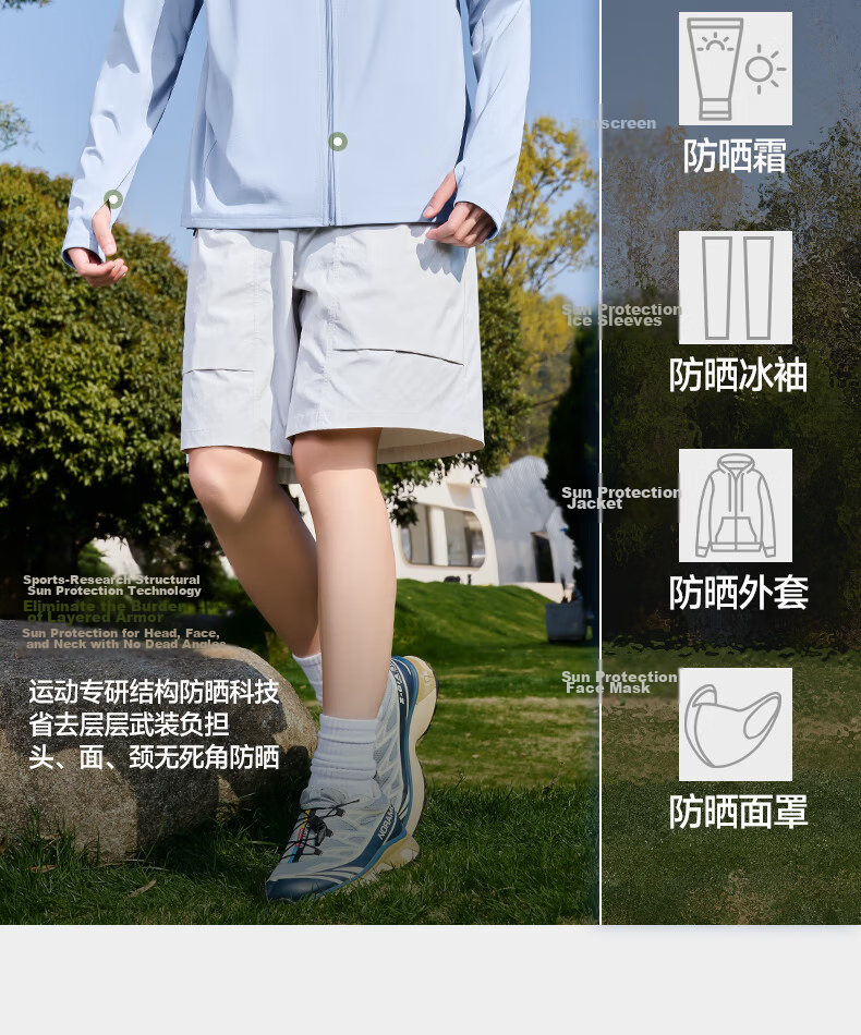 MINISO Men's High-Protection Sunscreen Jacket Ice Silk Cooling Outdoor Cycling Fishing Lightweight Hooded Sun Protection Skin Jacket Z Gray 3XL 13