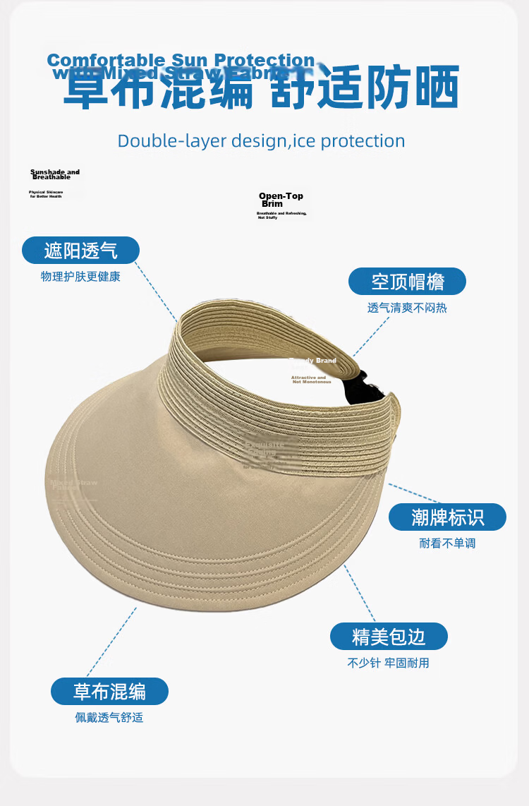 Romon Women's Sun Protection Hat UV Protection Wide Brim Face Cover Cycling Outdoor Open Top Sun Hat 8