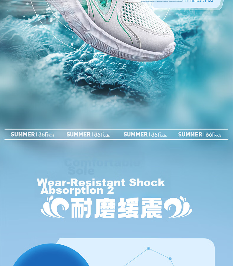 361° Kids Sports Shoes Summer 26 Boys Girls Lightweight Breathable School Sneakers Running Shoes Black Size 41 7