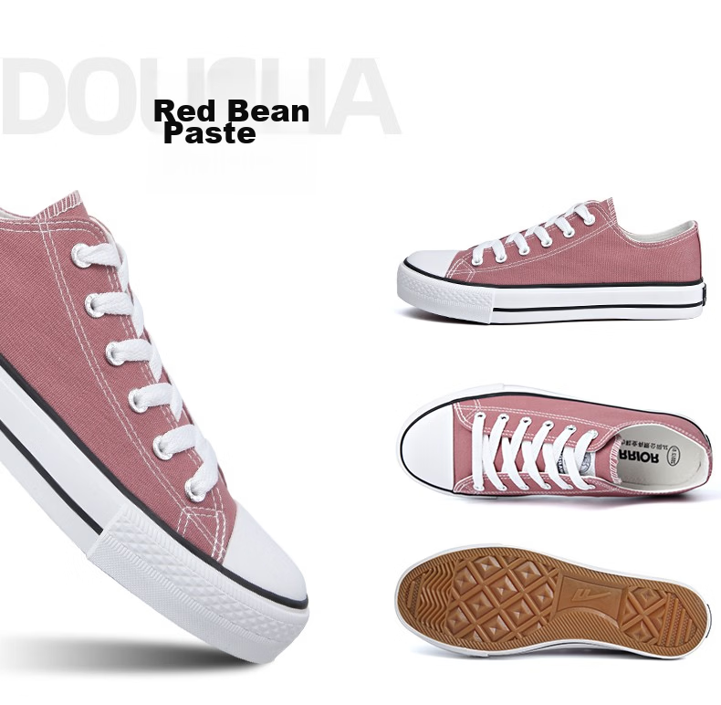 Warrior Official Canvas Shoes Men's Spring Summer Low-top Breathable Classic Couple Sneakers Casual Shoes White Size 44 32