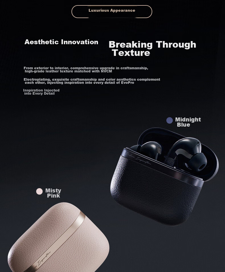 Manbuzhehuazai Evo Pro Wireless Bluetooth Headphones, Hybrid Active Noise Cancellation, Gold Standard Certified, Compatible with Apple, Huawei, Xiaomi, Midnight Blue 9