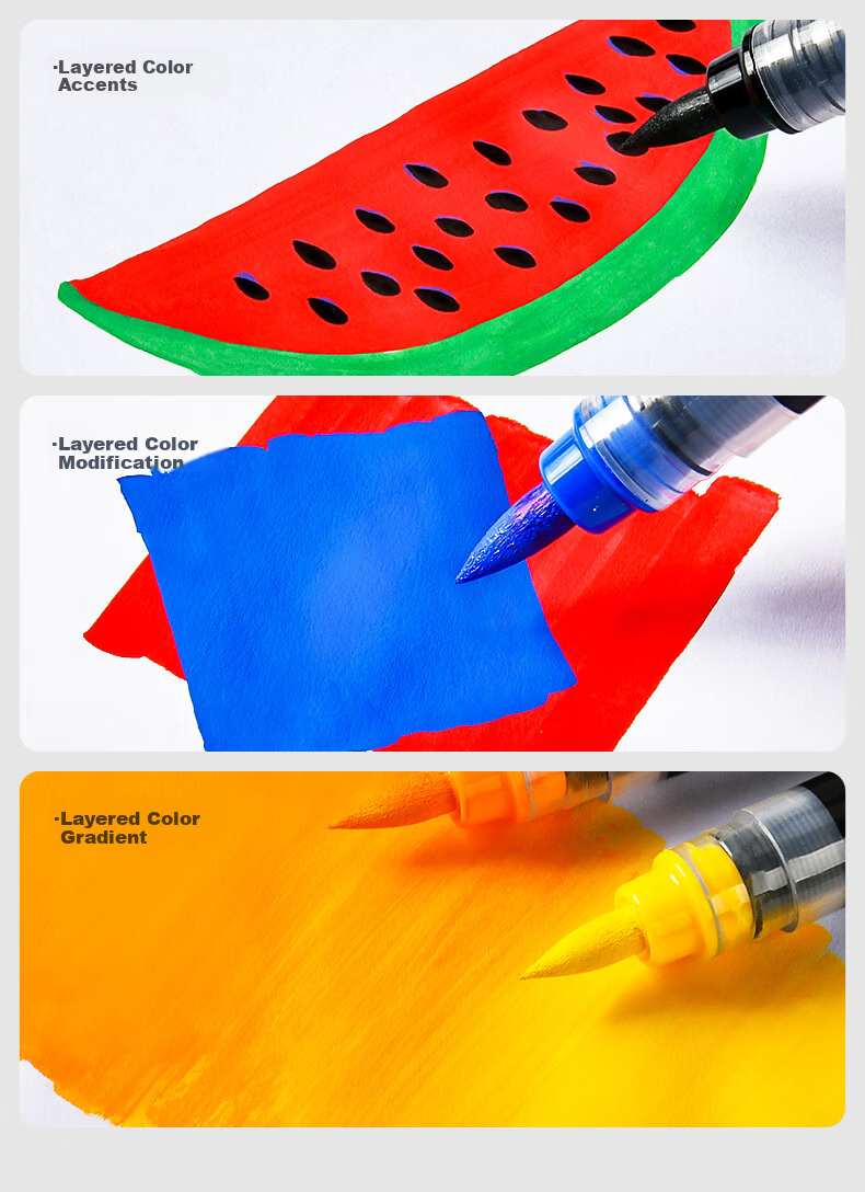 Touchcolor Little Black Box Direct Ink Acrylic Soft Tip Marker Soft Tip Children's Kindergarten Drawing Non-Staining Opaque Washable 120-Color Watercolor Pen Art Education 7