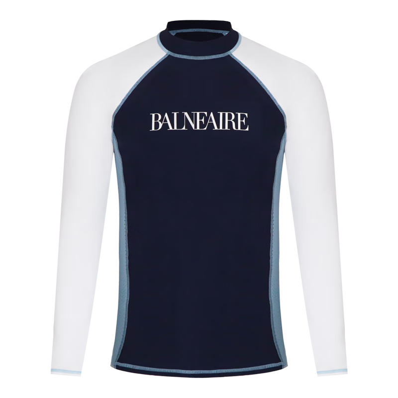 BALNEAIRE Men's Long Sleeve Swimwear Sun Protection Quick-Dry Fashion Thermal Spring Swimming Top XL (Guo Pinchao Style)