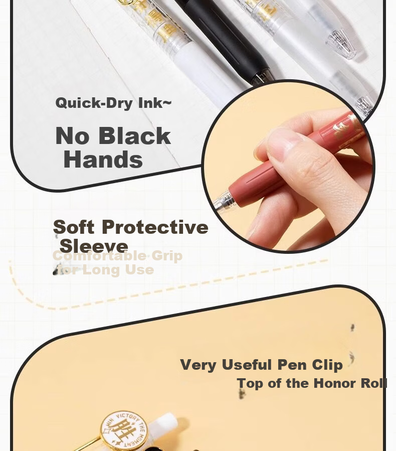 GOTOVAN University Appointment Blind Box Retractable Gel Pen Tsinghua Peking University Prestigious School Series Student Prize Quick-Dry Exam Pen High-Quality 0.5mm Black Ballpoint Pen 8