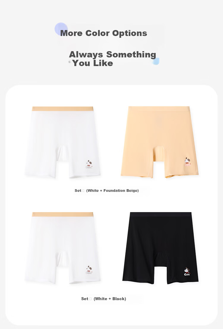 Jiusuiban Kids Cool Silk Safety Shorts Girls Summer Lightweight Ice Silk Anti-Exposure Underwear 10A Antibacterial Leggings 10