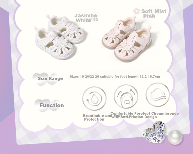 Mutong Toddler Girls Summer Sandals 26 Original Little Fairy Butterfly Princess Shoes Soft Sole Baby Walking Shoes Soft Mist Pink 23 5