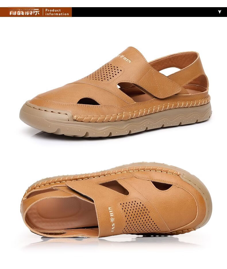 Jingzhenlianggong New Casual Sandals High-Grade Ultra-Soft Men's Breathable Sandals Wear-Resistant Non-Slip Yellow [Classic Model] Size 42 34