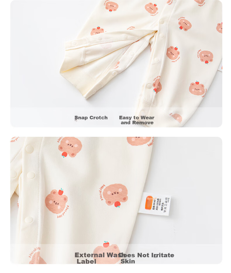 Babyprints Baby Rompers 2-Pack Unisex Cotton Long Sleeve Soft All-Season Bodysuits Rabbit 59 8
