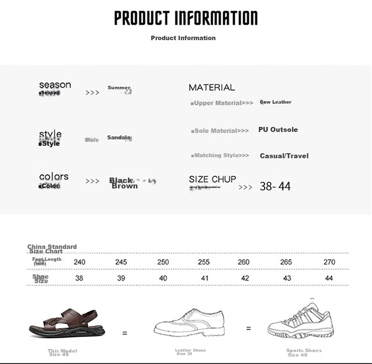 Spider King 2026 Summer New Men's Beach Sandals Genuine Leather Soft Sole Dual-Wear Slippers for Middle-aged and Elderly Dads Black Size 39 8
